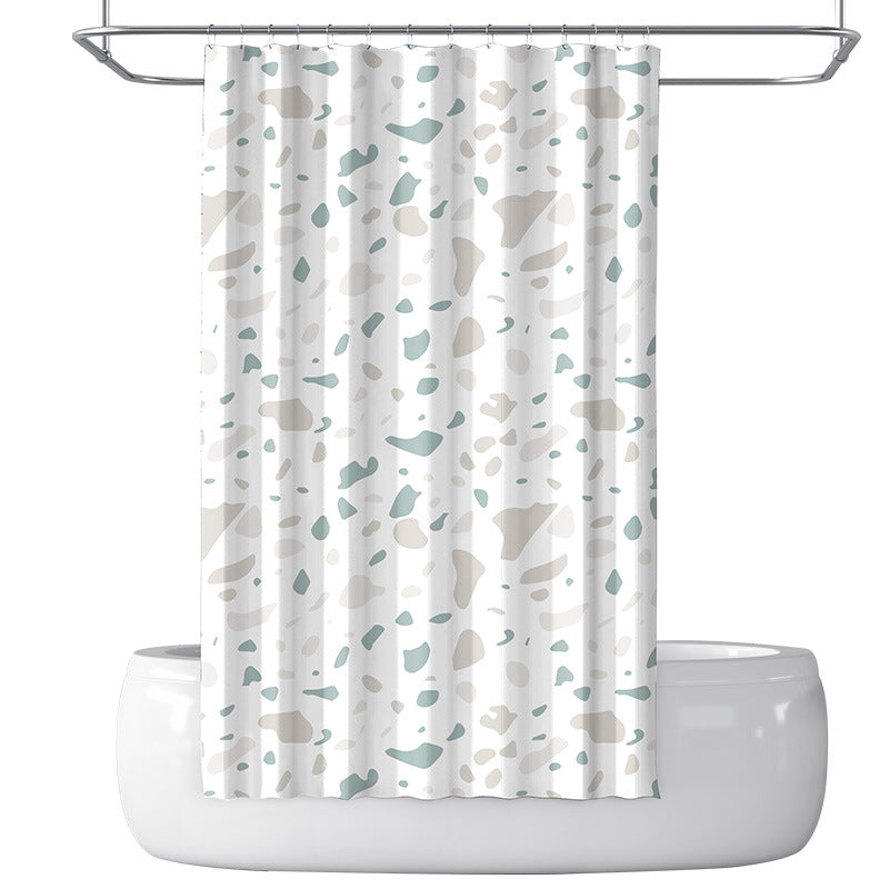 Nordic Terrazzo Shower Curtain – Waterproof & Mildew Resistant Polyester Bathroom Decor 180×180cm