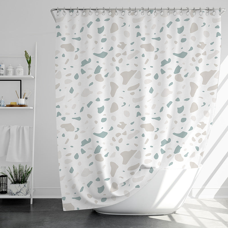 Nordic Terrazzo Shower Curtain – Waterproof & Mildew Resistant Polyester Bathroom Decor 180×180cm