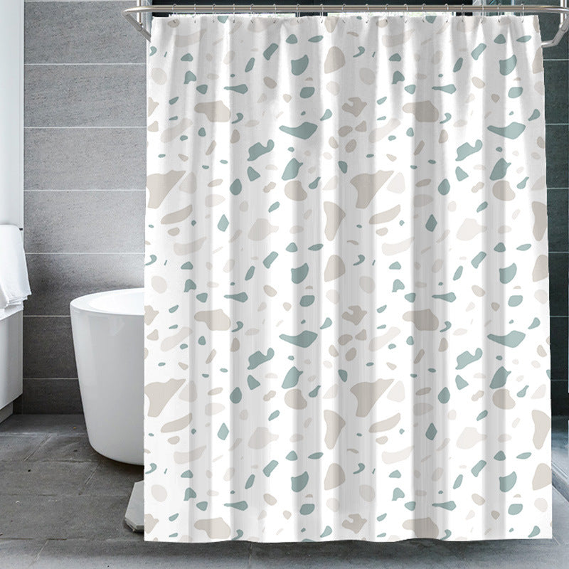 Nordic Terrazzo Shower Curtain – Waterproof & Mildew Resistant Polyester Bathroom Decor 180×180cm