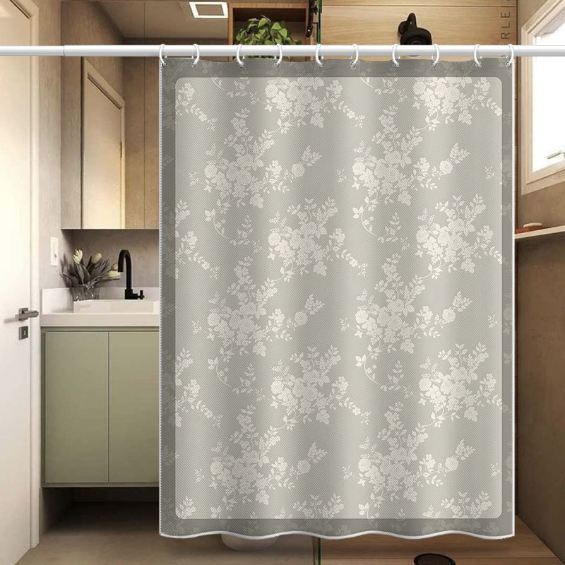 Elegant Floral Pattern Shower Curtain – Waterproof & Mildew Resistant Polyester Bathroom Divider 180×180cm
