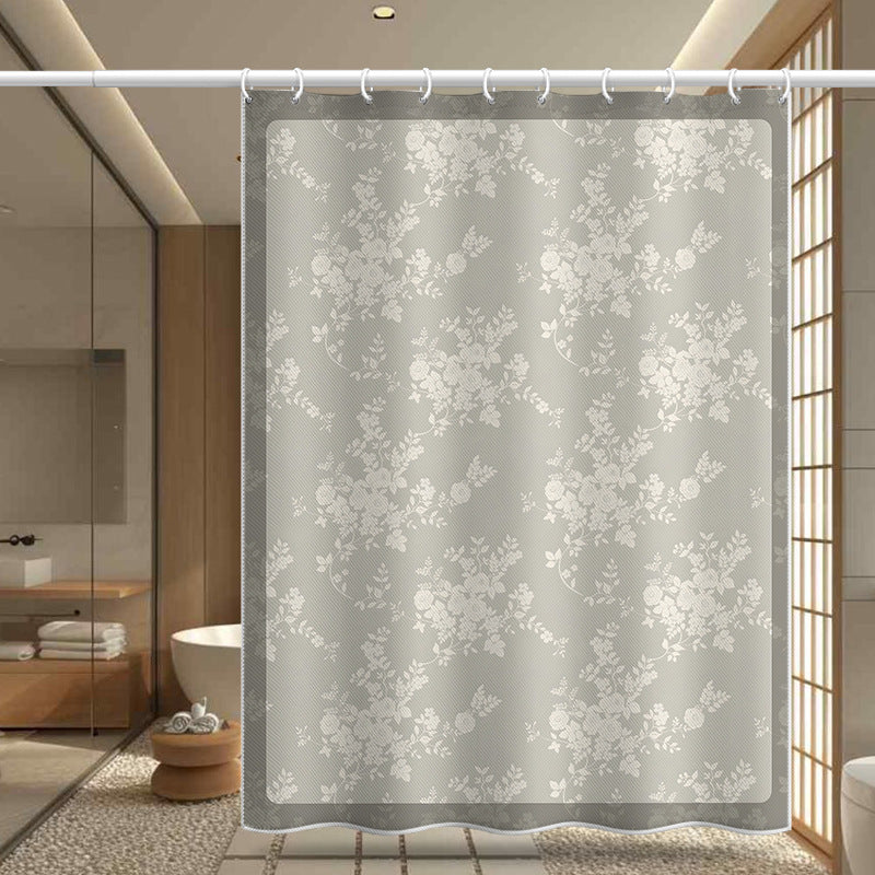 Elegant Floral Pattern Shower Curtain – Waterproof & Mildew Resistant Polyester Bathroom Divider 180×180cm