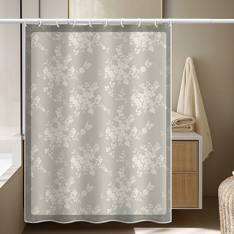 Elegant Floral Pattern Shower Curtain – Waterproof & Mildew Resistant Polyester Bathroom Divider 180×180cm