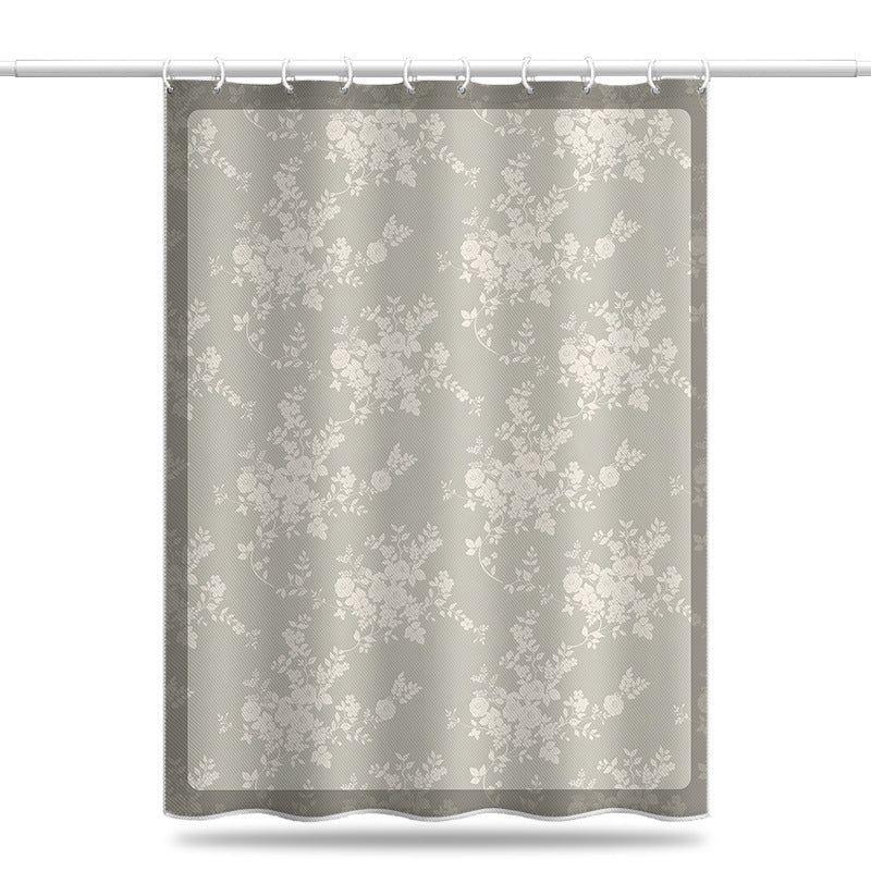 Elegant Floral Pattern Shower Curtain – Waterproof & Mildew Resistant Polyester Bathroom Divider 180×180cm